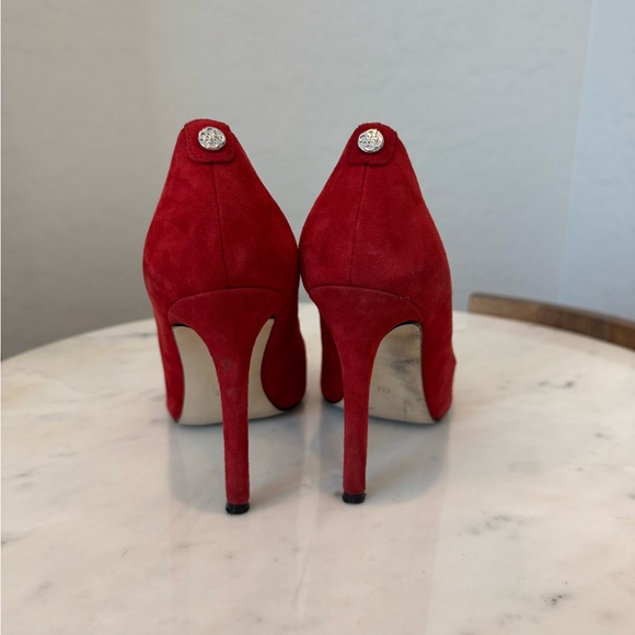 Guess Dark Red Suede Heels - Picture 3 of 6